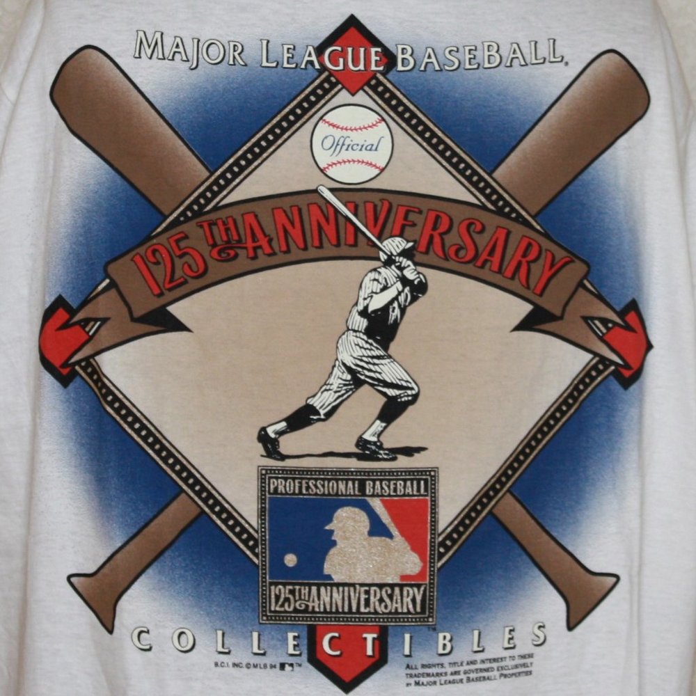 Vtg MLB 125th Anniversary Single Stitch. Size XXL